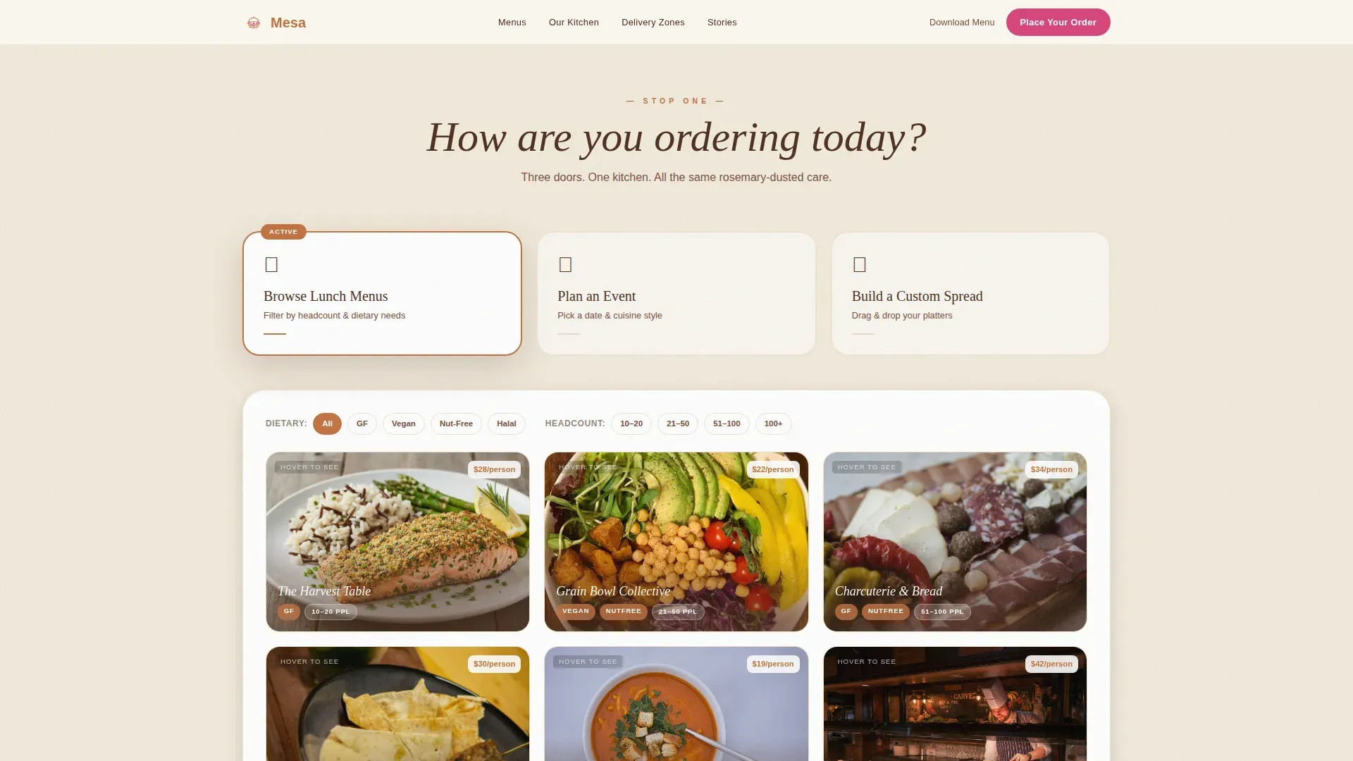 Catering & Event Food Reviews Website Template