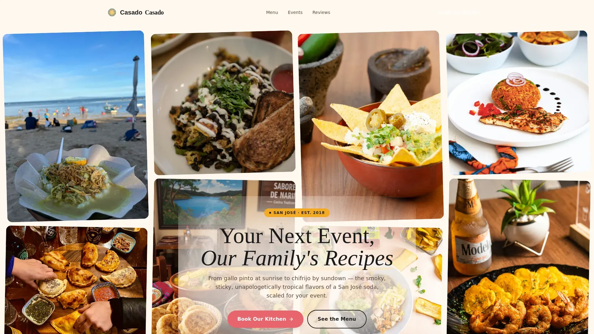Bold Tropical Catering | Free Website Template | Rocket