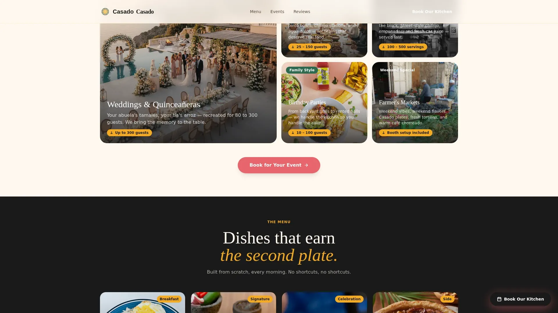 Bold Tropical Catering | Free Website Template | Rocket
