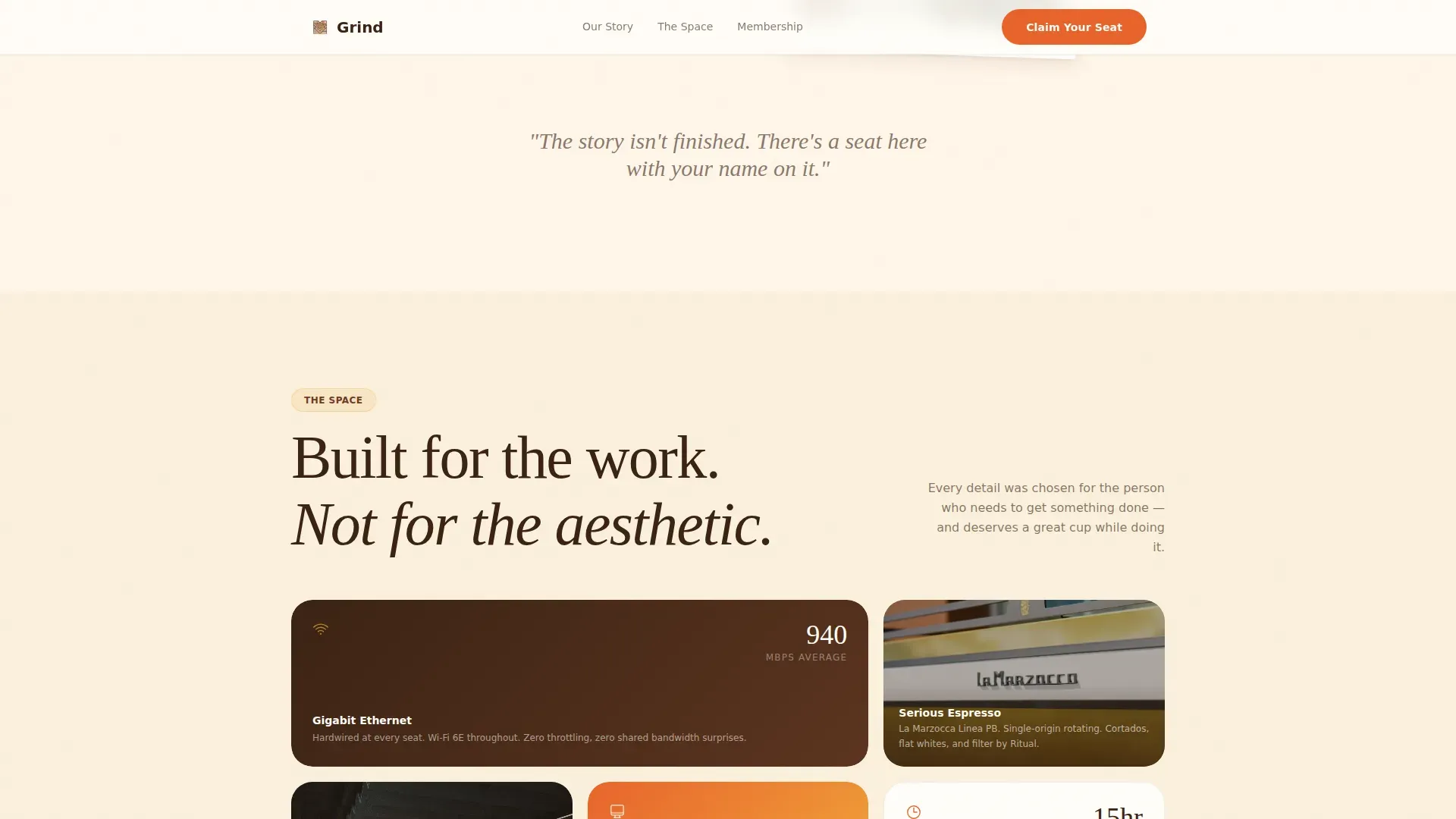 Co-Working Café Hot Desk & Membership Website Template