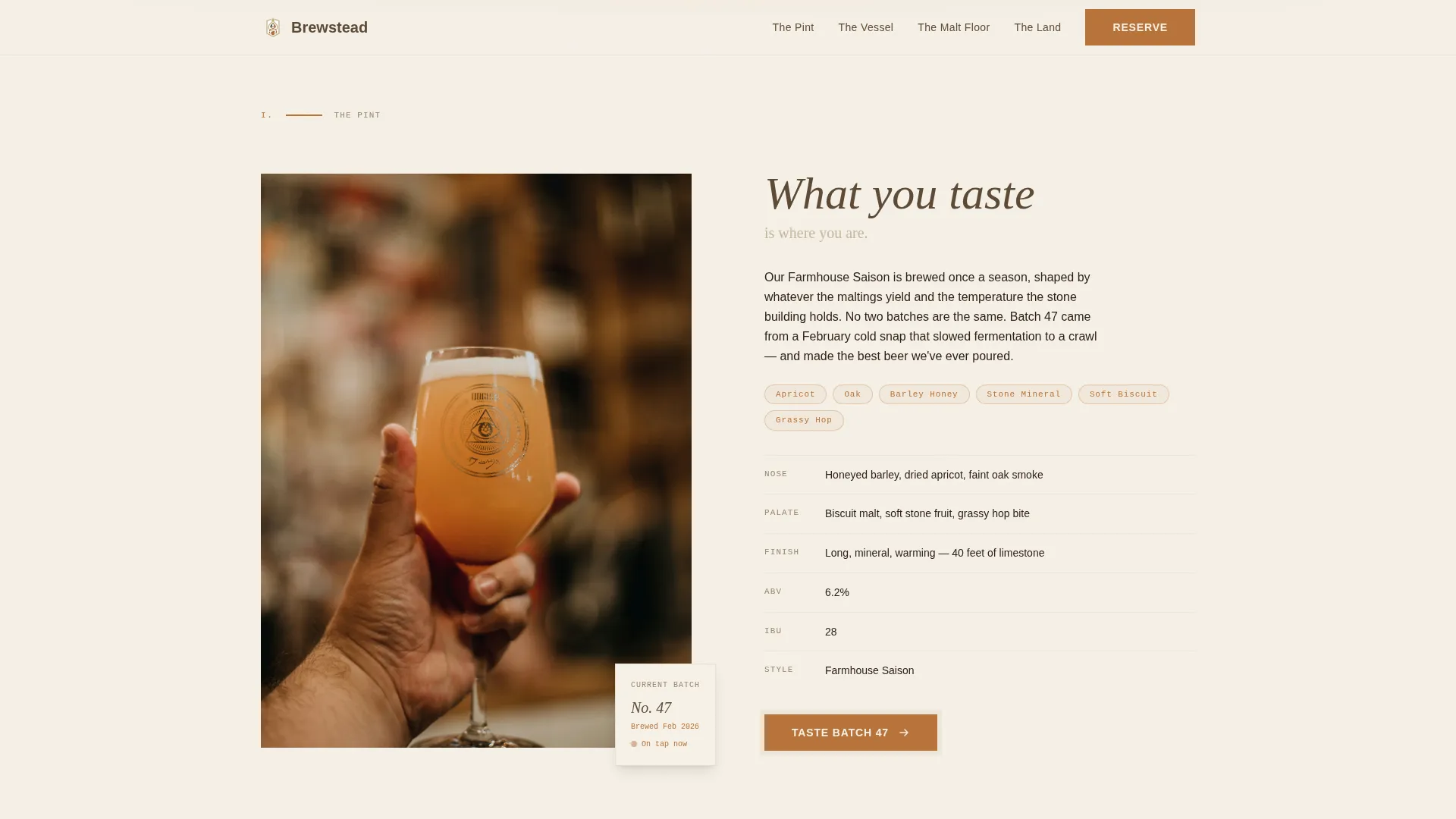 Immersive Craft Brewery Landing Page Template