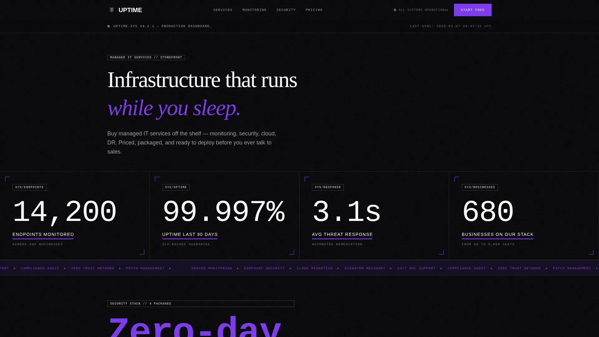 IT Services Digital Presence Pricing Website Template