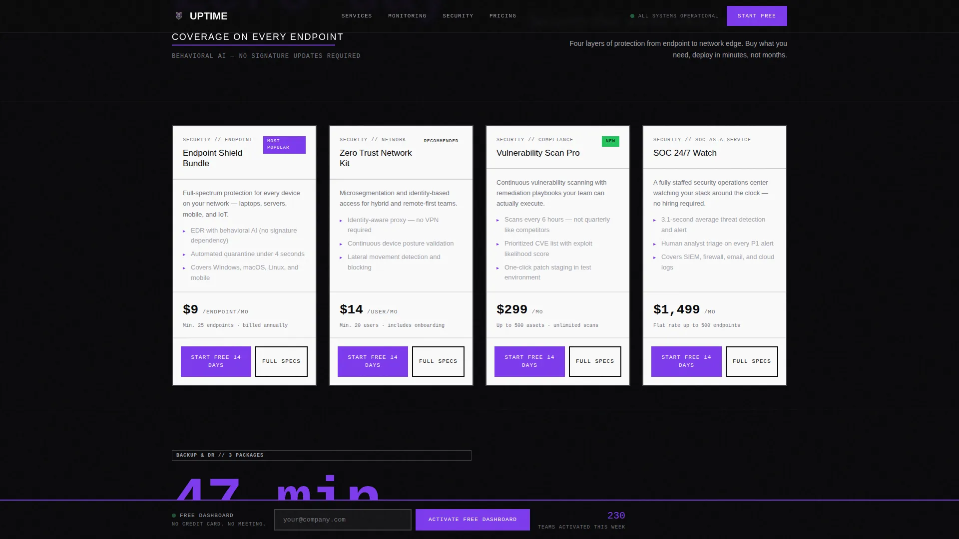 IT Services Digital Presence Pricing Website Template