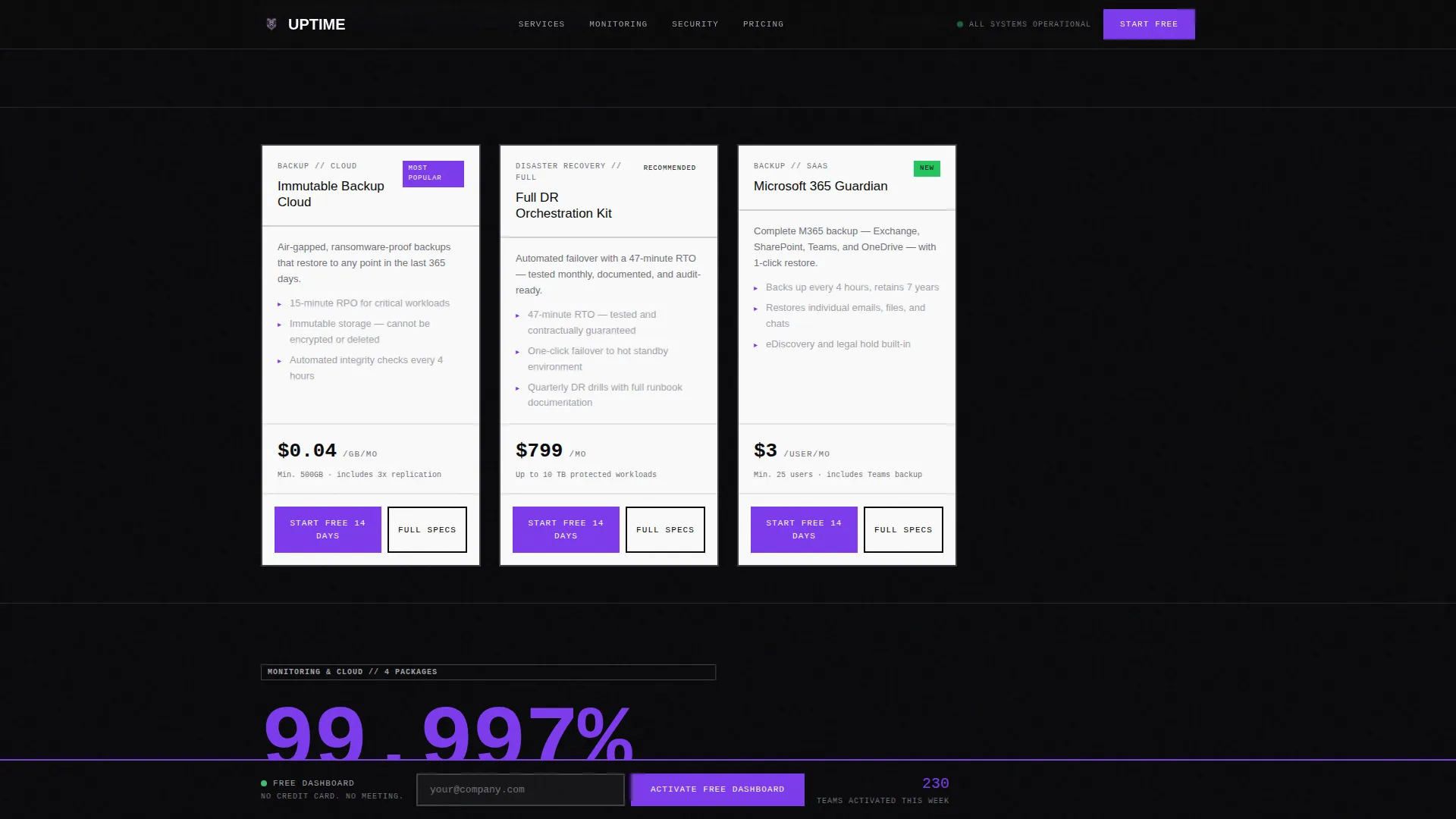 IT Services Digital Presence Pricing Website Template
