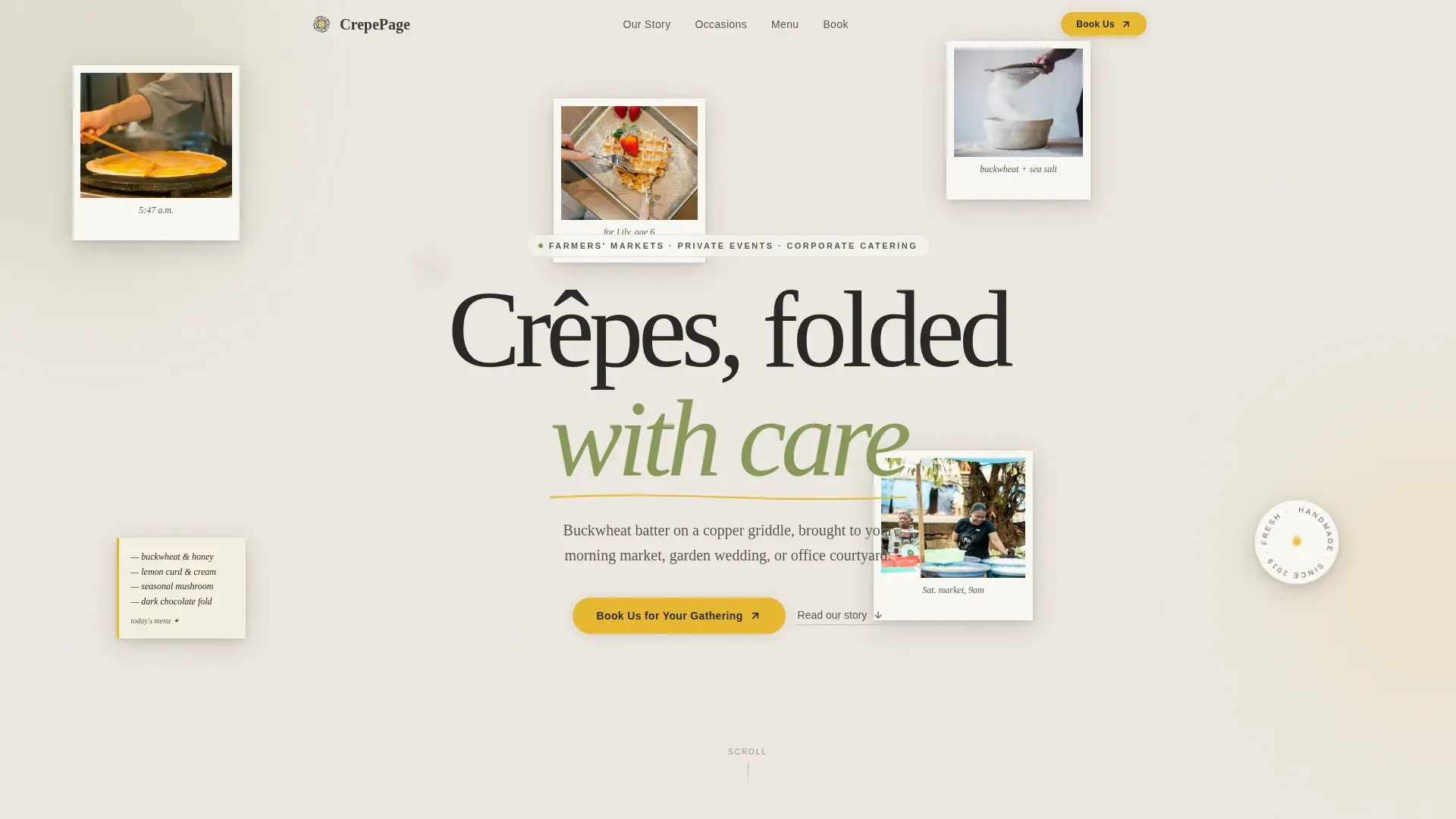 Pastoral Charm Market Catering Landing Page Template