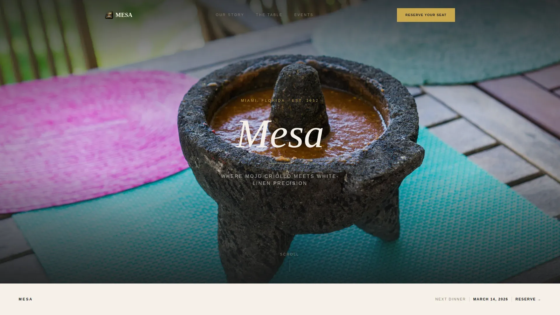 Premium Cuban Dining | Free Website Template | Rocket