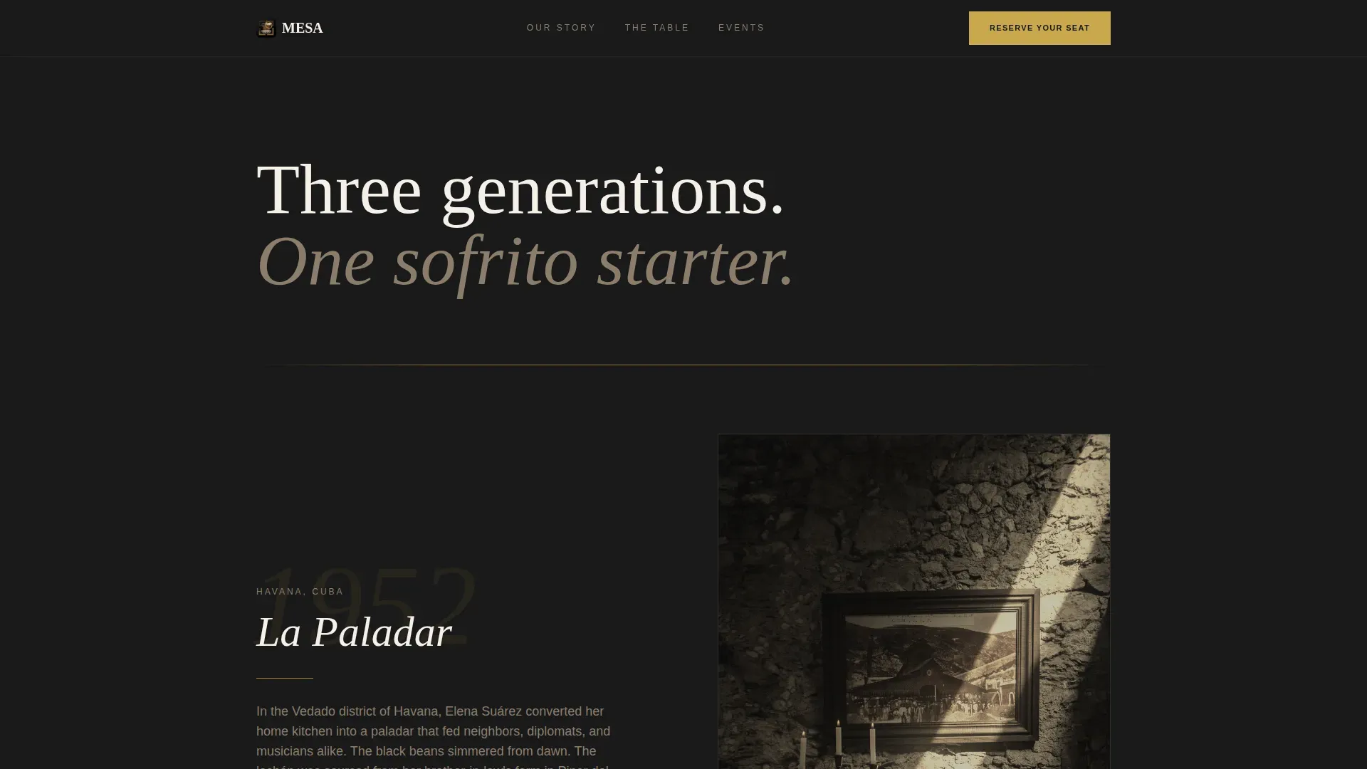 Premium Cuban Dining | Free Website Template | Rocket