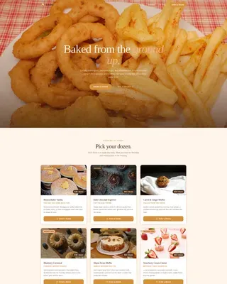 Artisan Cupcake & Muffin Bakery Website Template