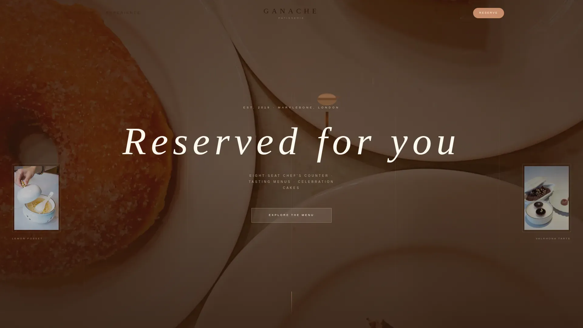 Luxury Dessert Café & Patisserie Booking Website Template