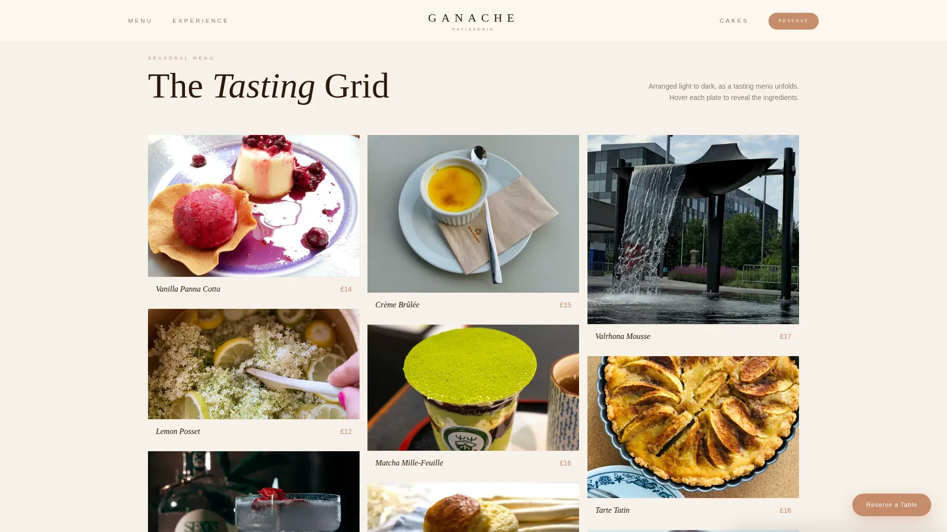 Luxury Dessert Café & Patisserie Booking Website Template