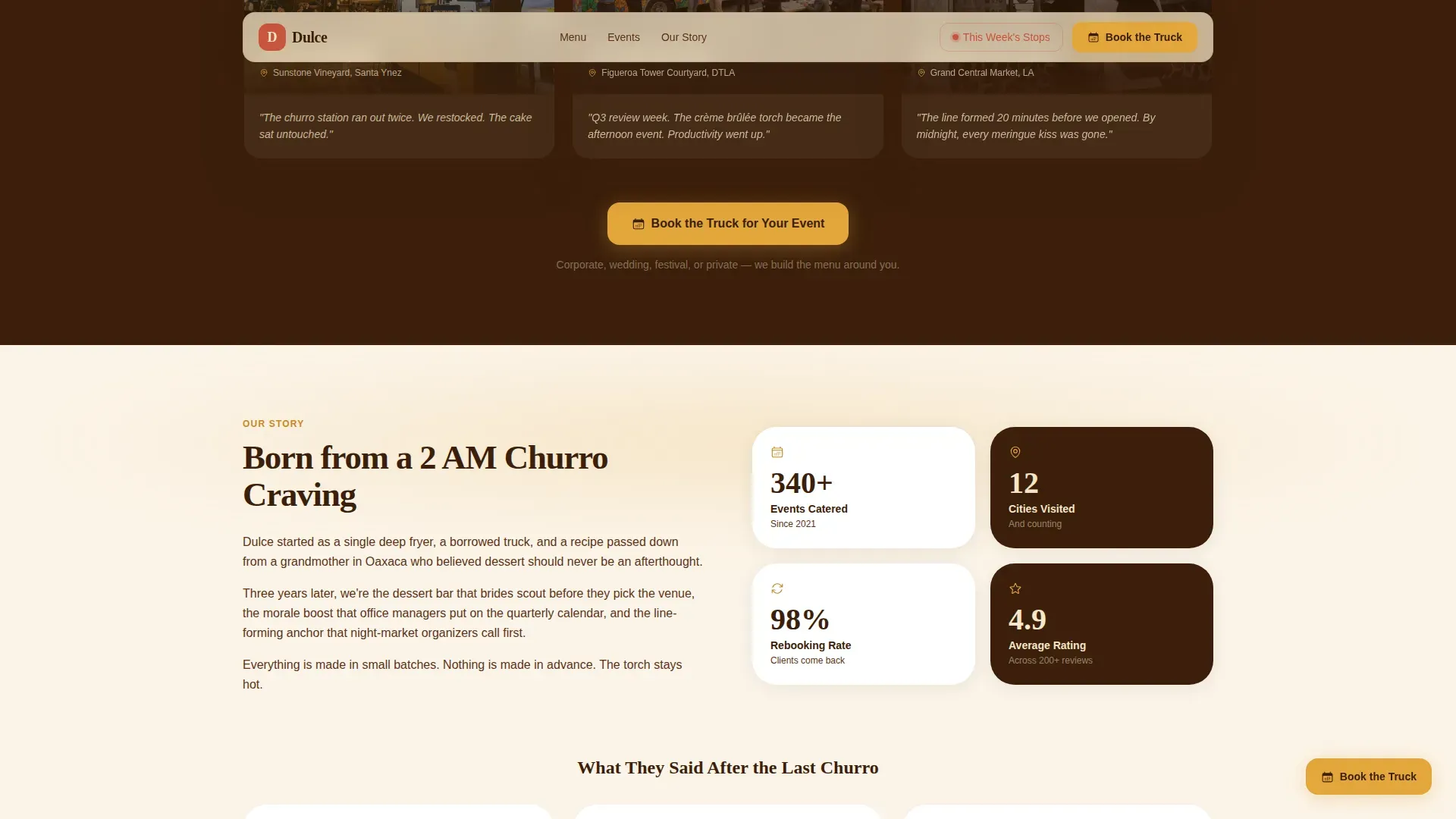 Food Truck & Mobile Kitchen Booking Website Template