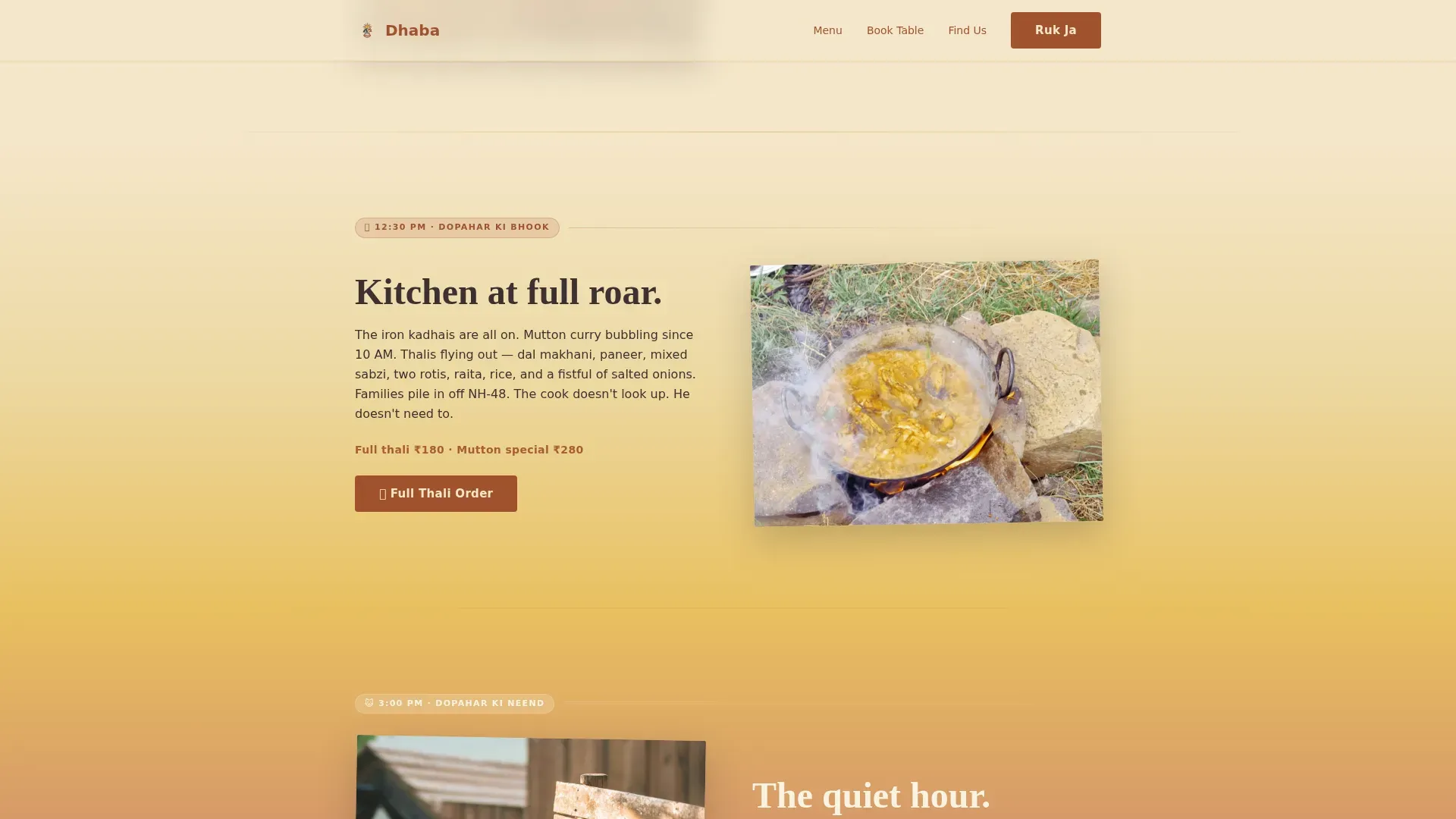 Indian Street Food & Regional Cuisine Professional Website Template