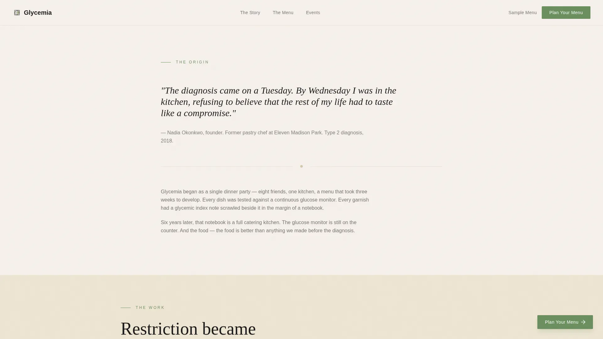 Premium Diabetic Catering | Free Website Template | Rocket