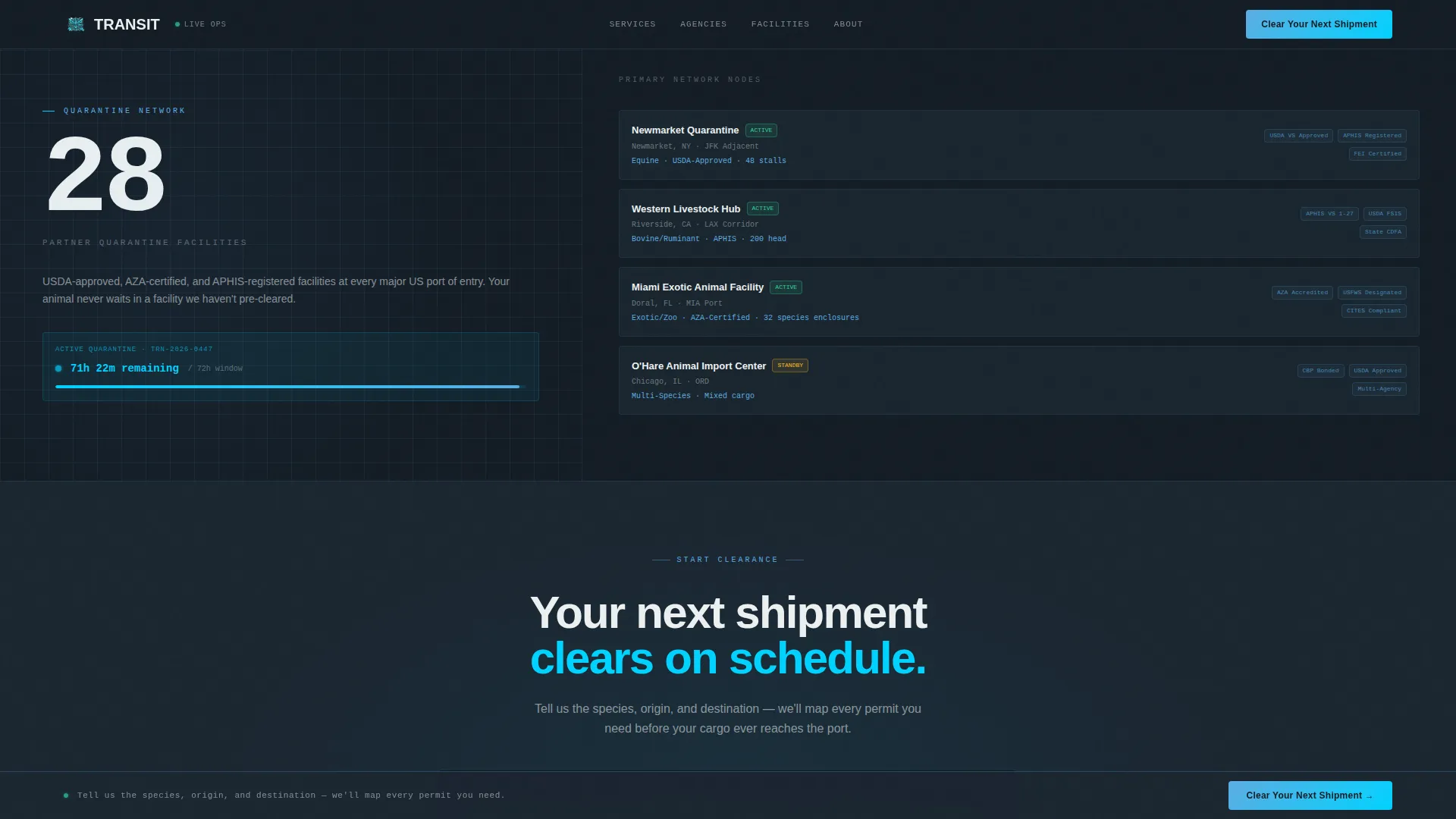 Precision Animallogistics | Free Website Template | Rocket