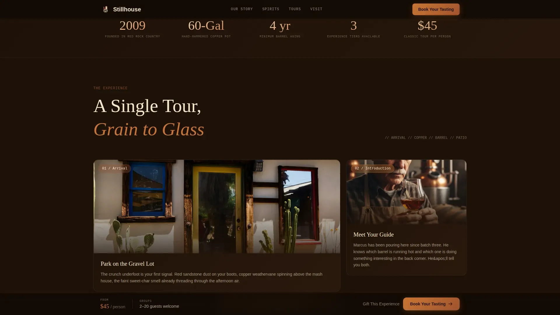 Distillery & Spirits Booking Website Template