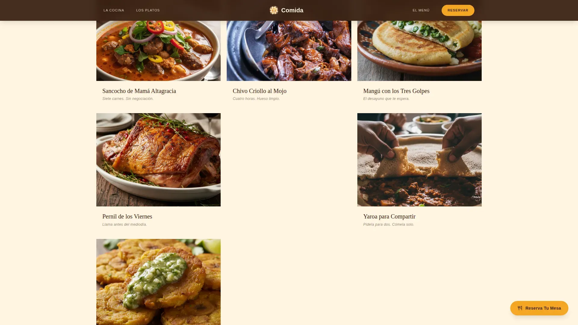 Authentic Dominican Restaurant | Free Website Template | Rocket