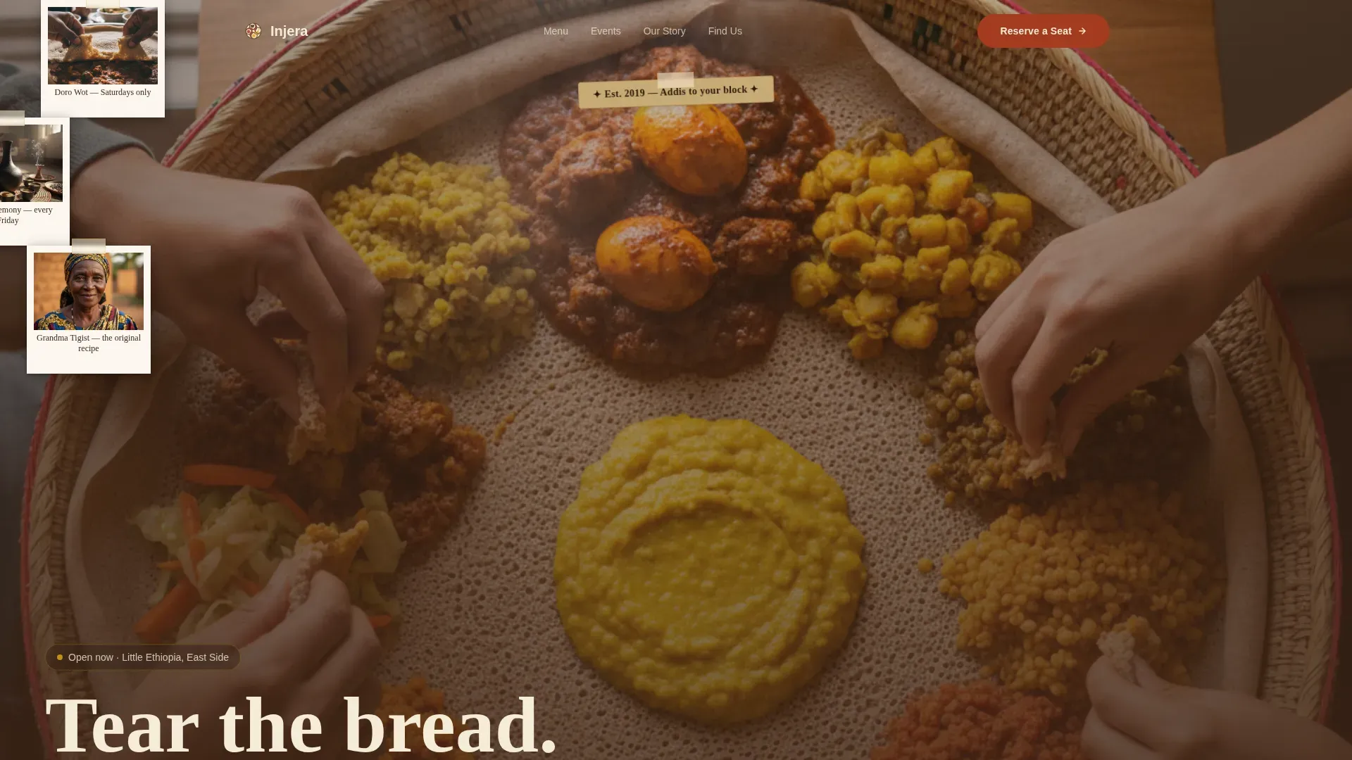 African Cuisine & Dining Portfolio Website Template