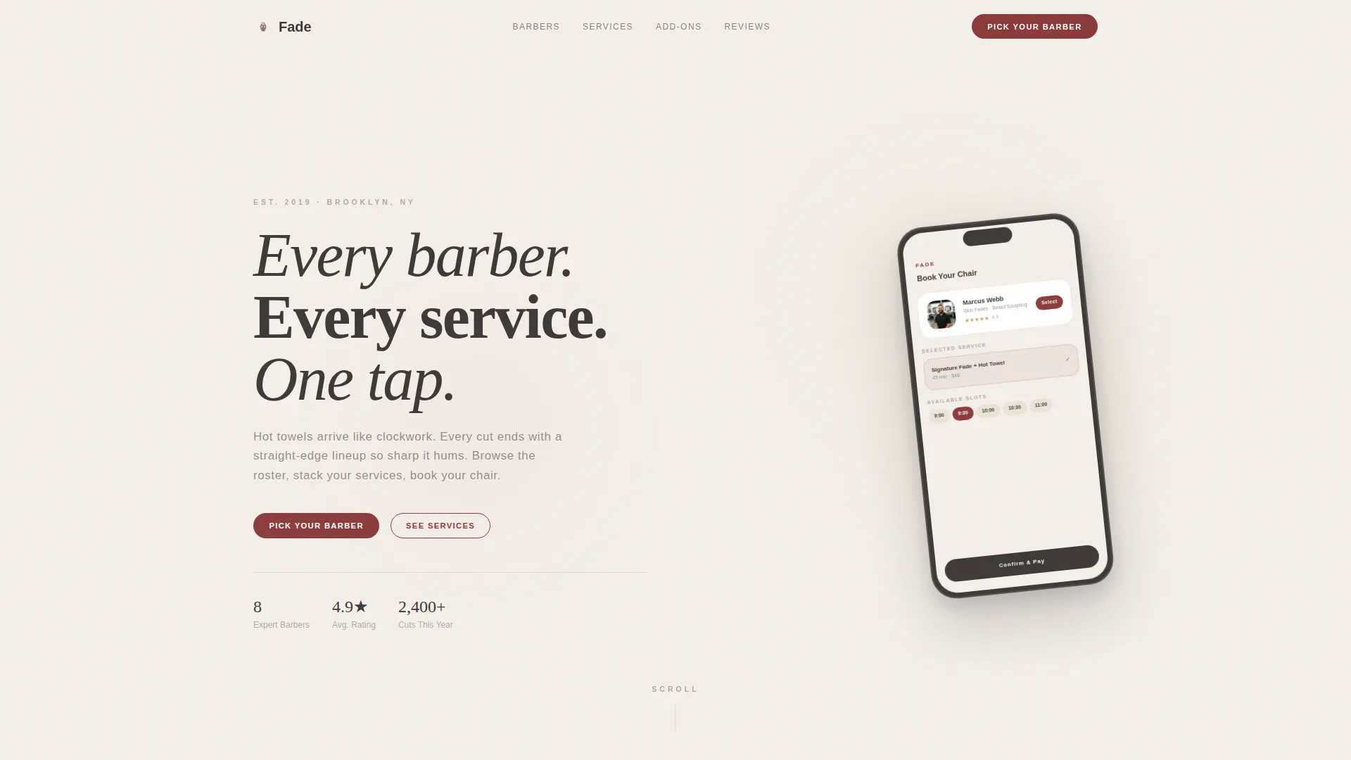 Full-Service Business Booking Website Template