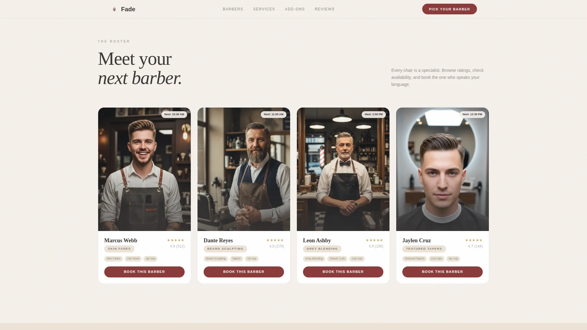 Full-Service Business Booking Website Template