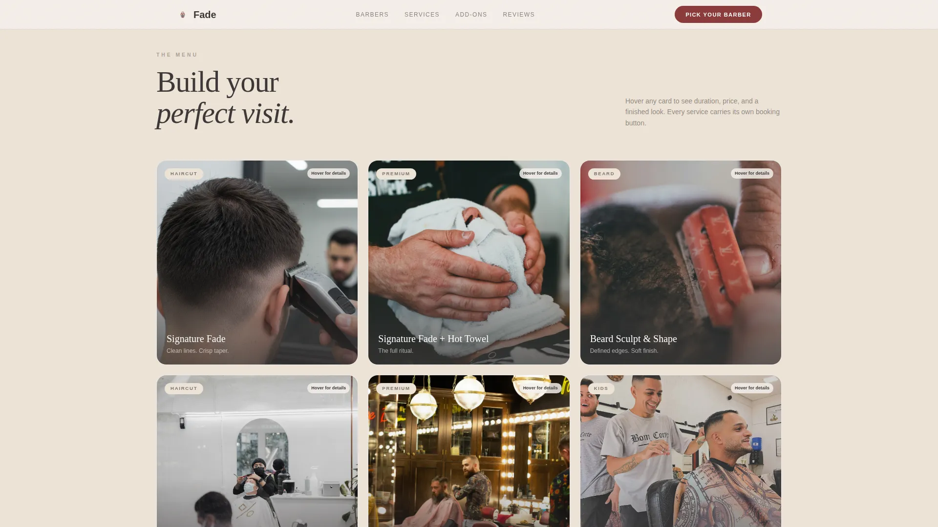 Full-Service Business Booking Website Template