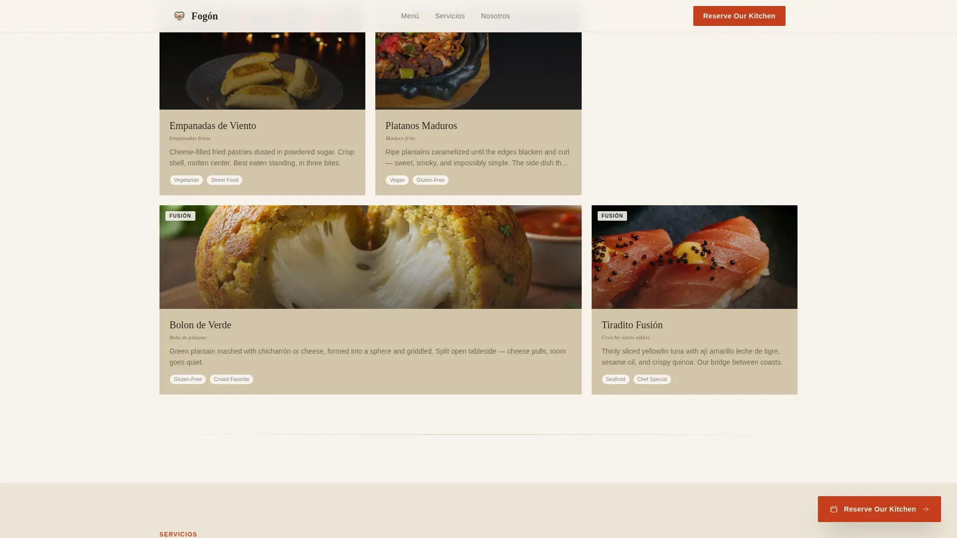Authentic Ecuadorian Catering | Free Website Template | Rocket