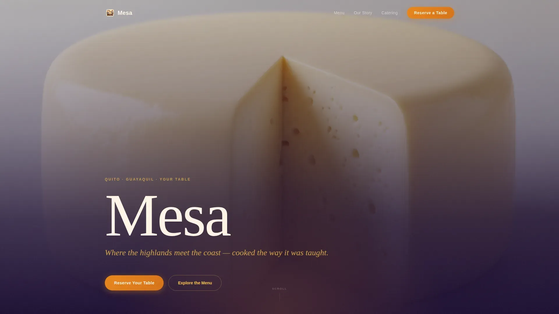 Agrarian Ecuadorian Restaurant | Free Website Template | Rocket