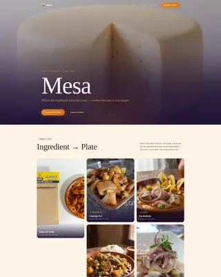Agrarian Ecuadorian Restaurant | Free Website Template | Rocket
