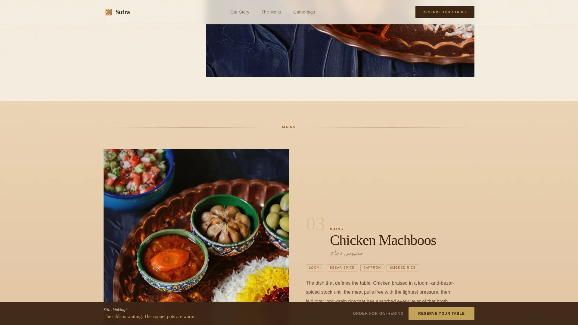 Middle Eastern Cuisine & Dining Professional Website Template
