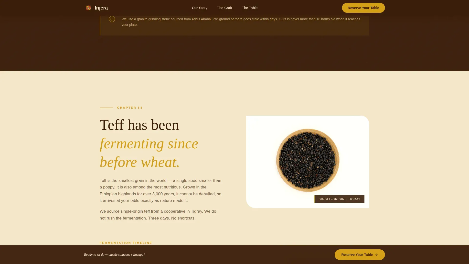 Authentic Ethiopian Dining Reservation Landing Page Template