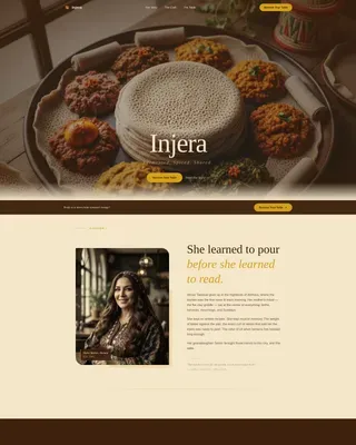 Authentic Ethiopian Dining Reservation Landing Page Template