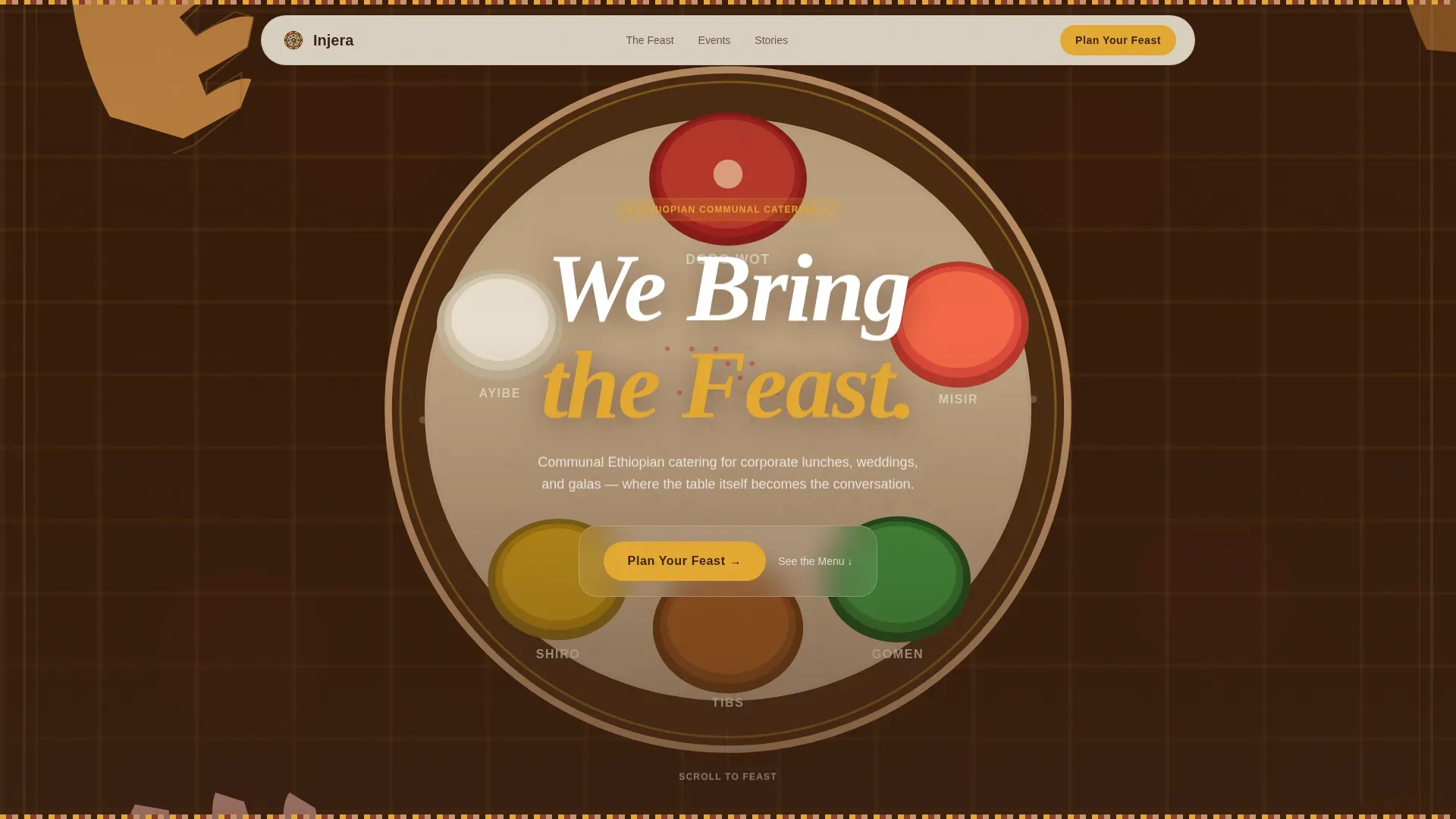 Ethiopian Catering Landing Page Template | Communal Feast