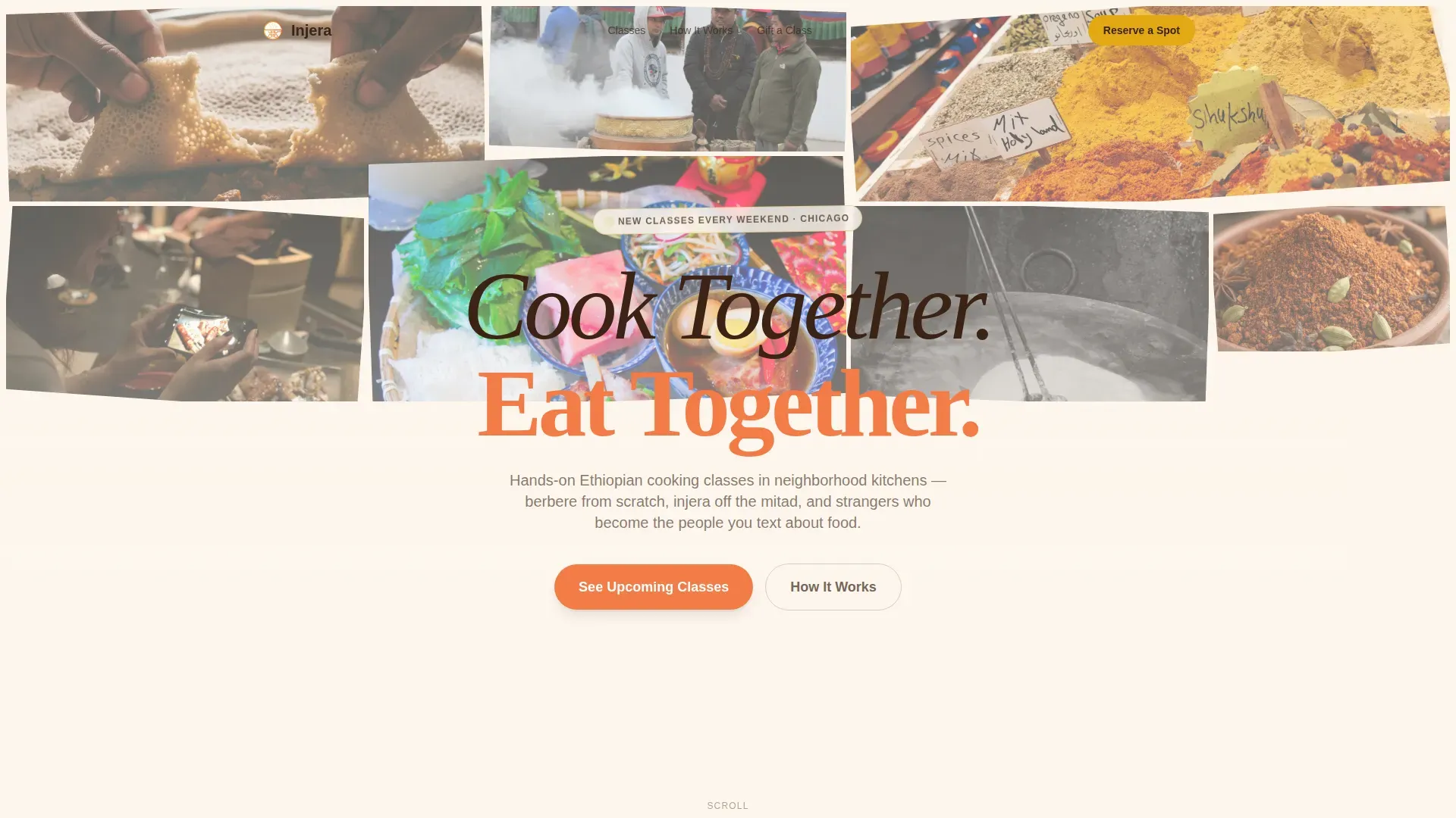 Ethiopian Cooking Class Landing Page Template