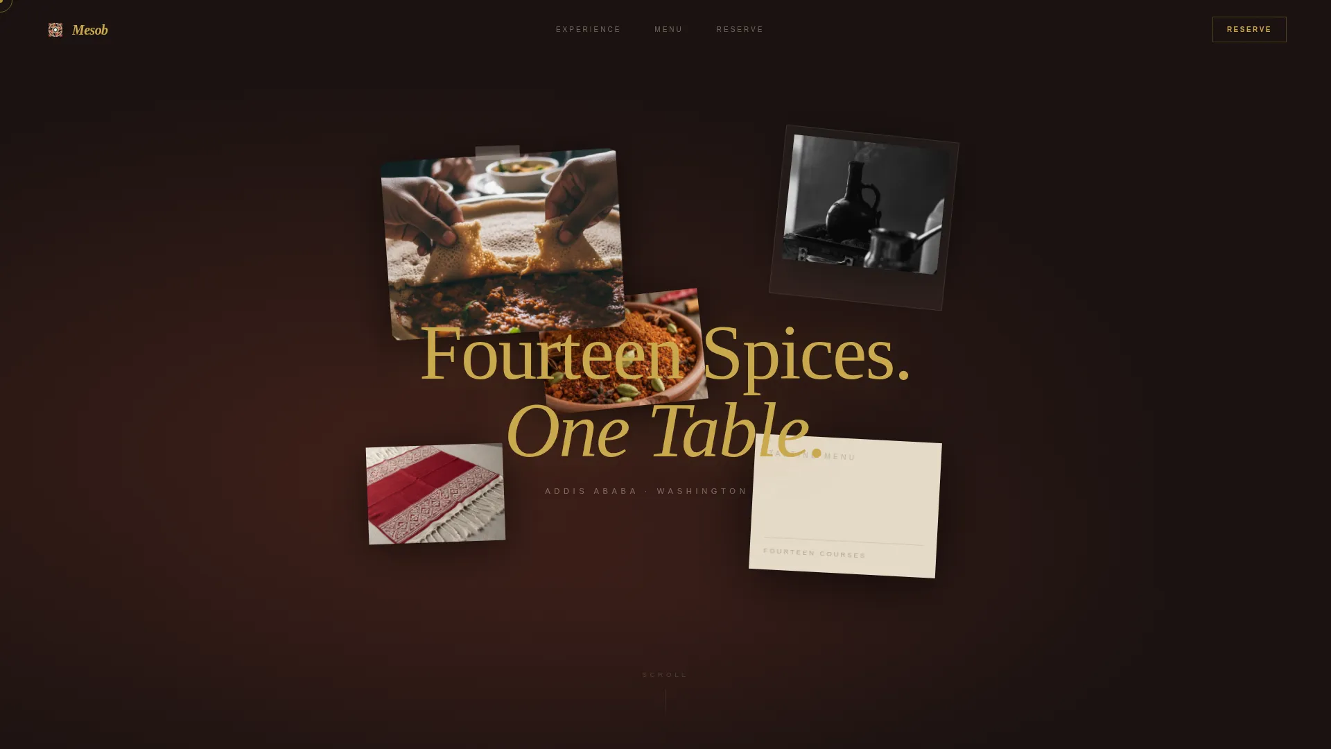 Immersive Ethiopian Fine Dining Landing Page Template