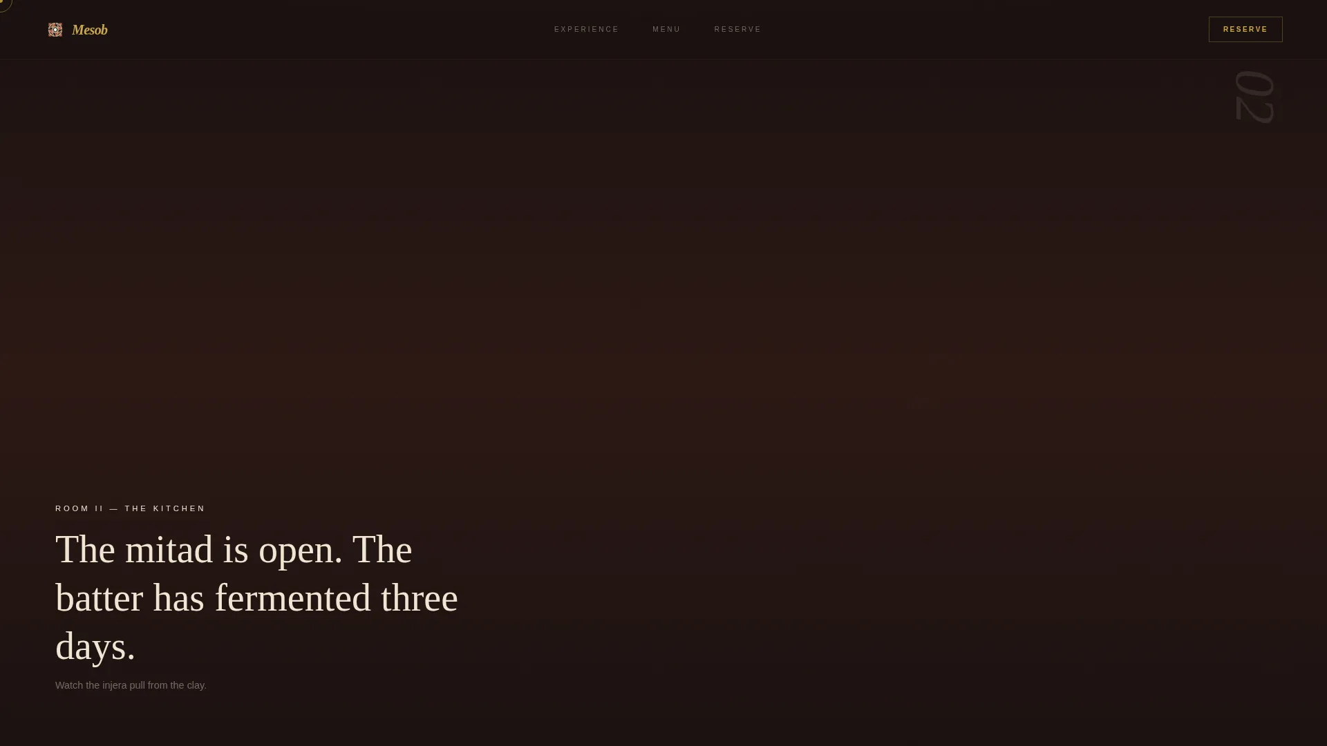 Immersive Ethiopian Fine Dining Landing Page Template