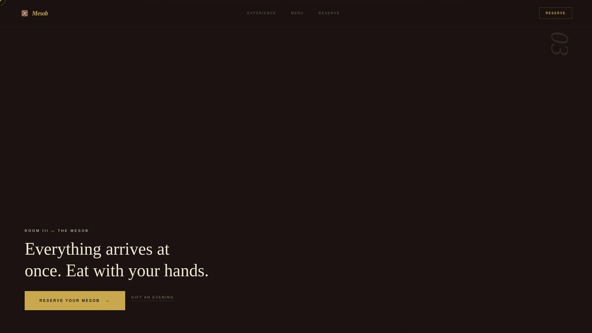 Immersive Ethiopian Fine Dining Landing Page Template