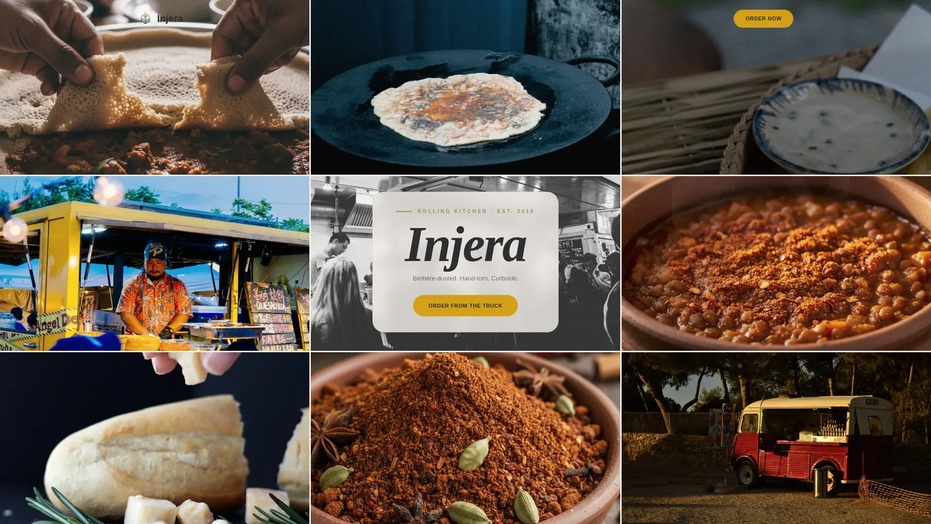 Neo-Retro Ethiopian Food Truck Landing Page Template