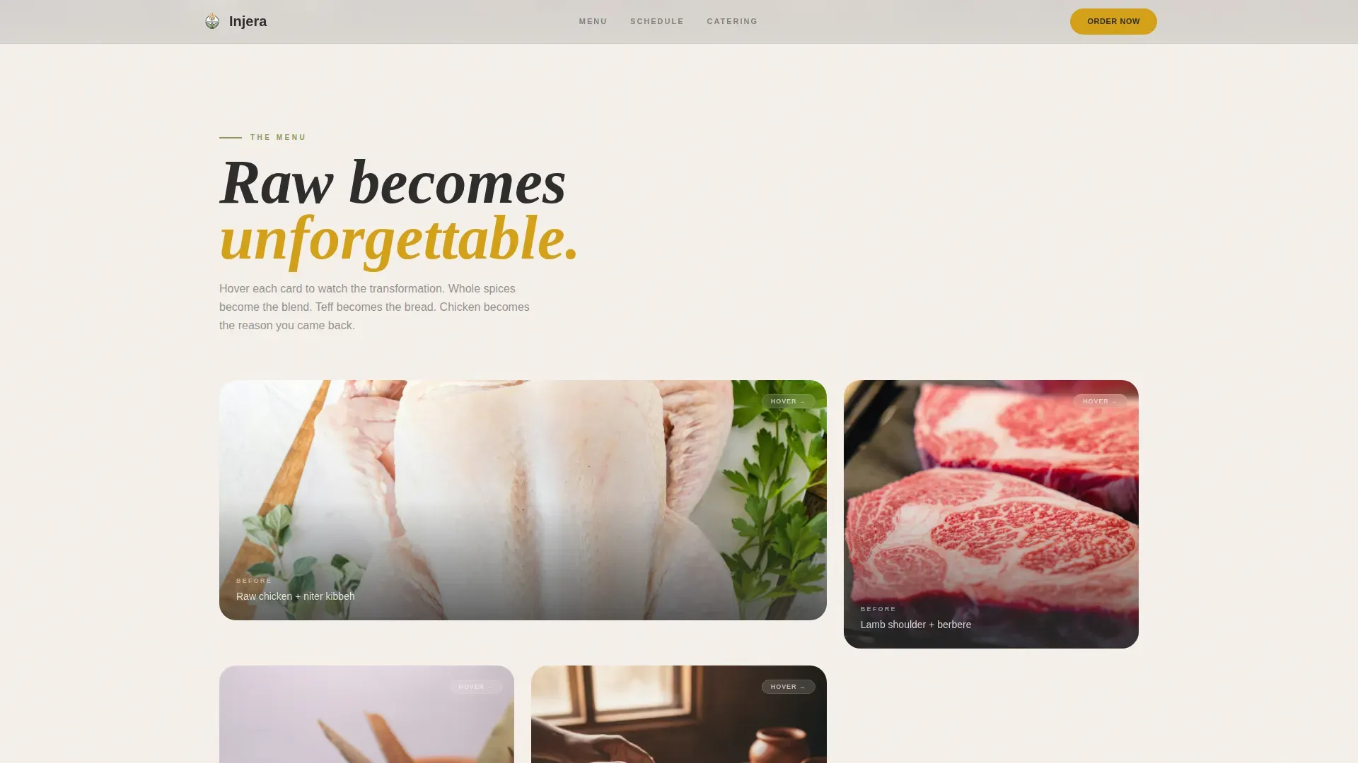 Neo-Retro Ethiopian Food Truck Landing Page Template
