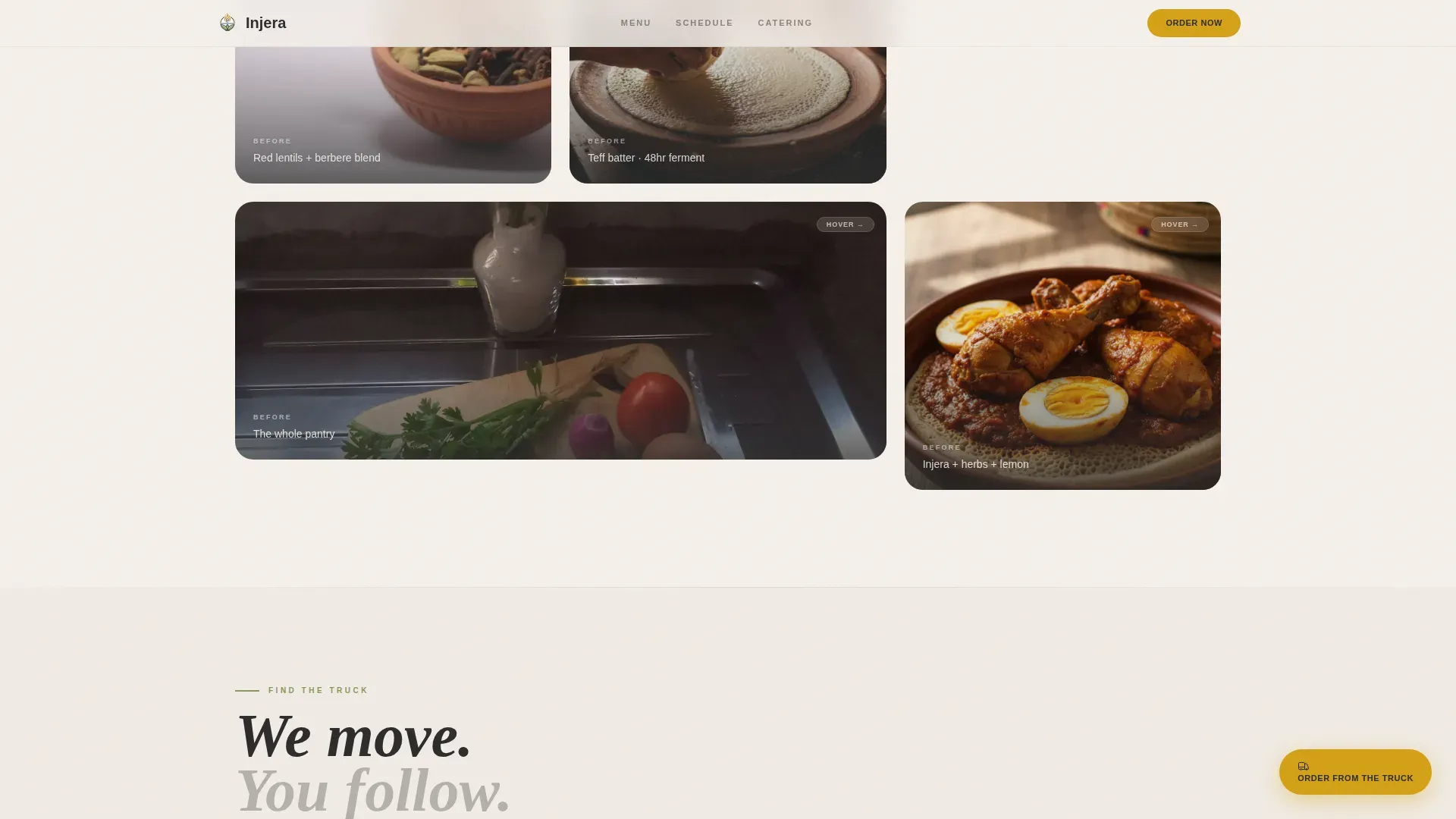 Neo-Retro Ethiopian Food Truck Landing Page Template