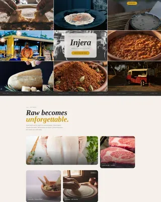 Neo-Retro Ethiopian Food Truck Landing Page Template