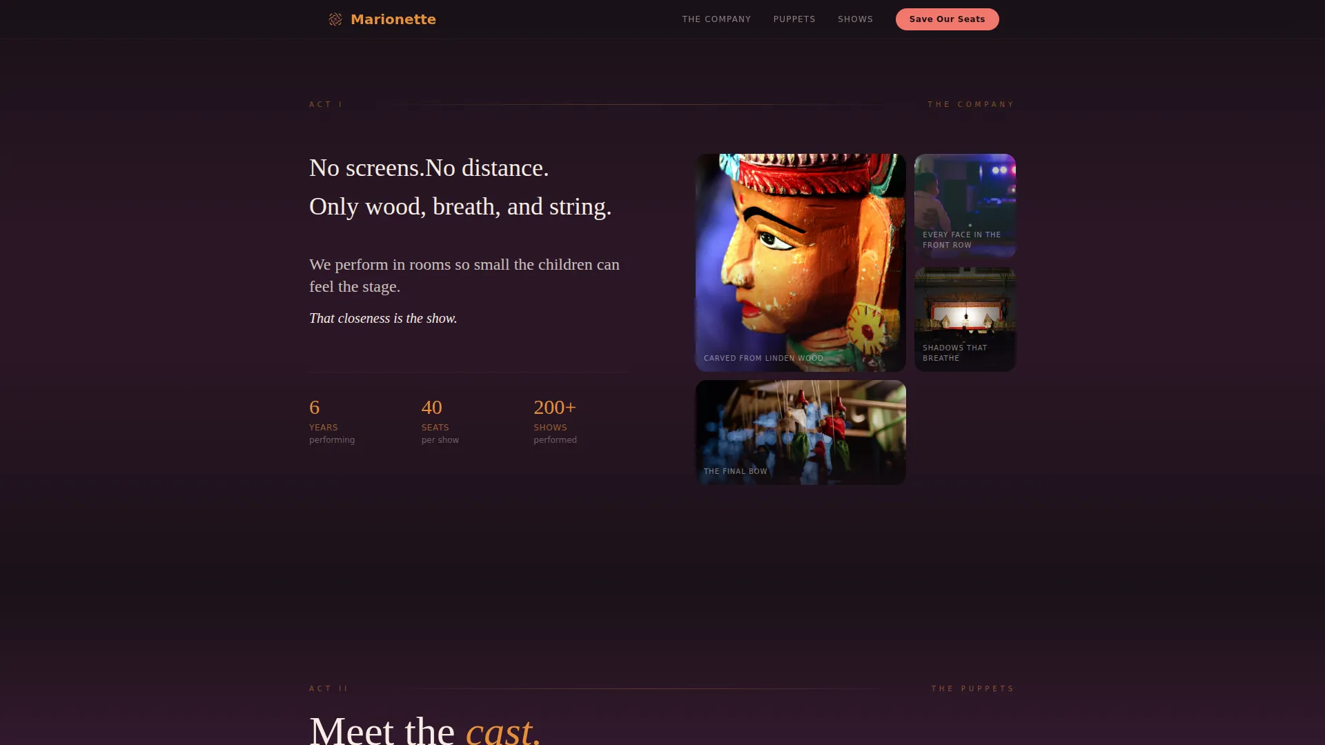 Theater & Performing Arts Booking Website Template