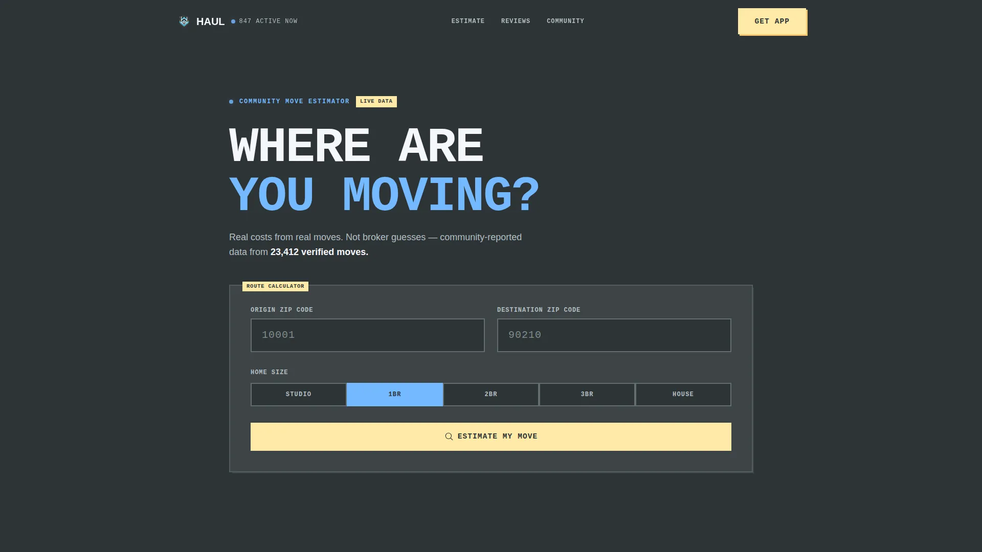 Moving Service Digital Presence Pricing Website Template
