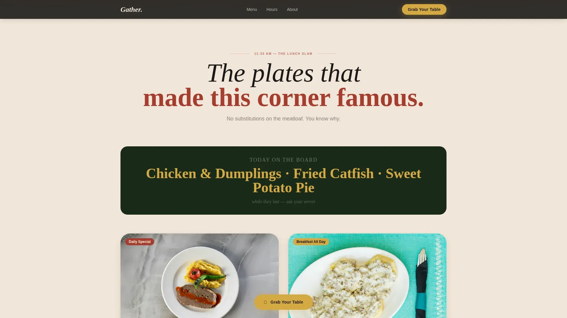 Restaurant & Dining Specialist Professional Website Template