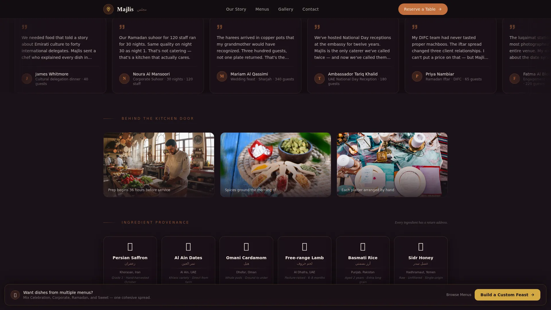 Middle Eastern Cuisine & Dining Residential Professional Website Template