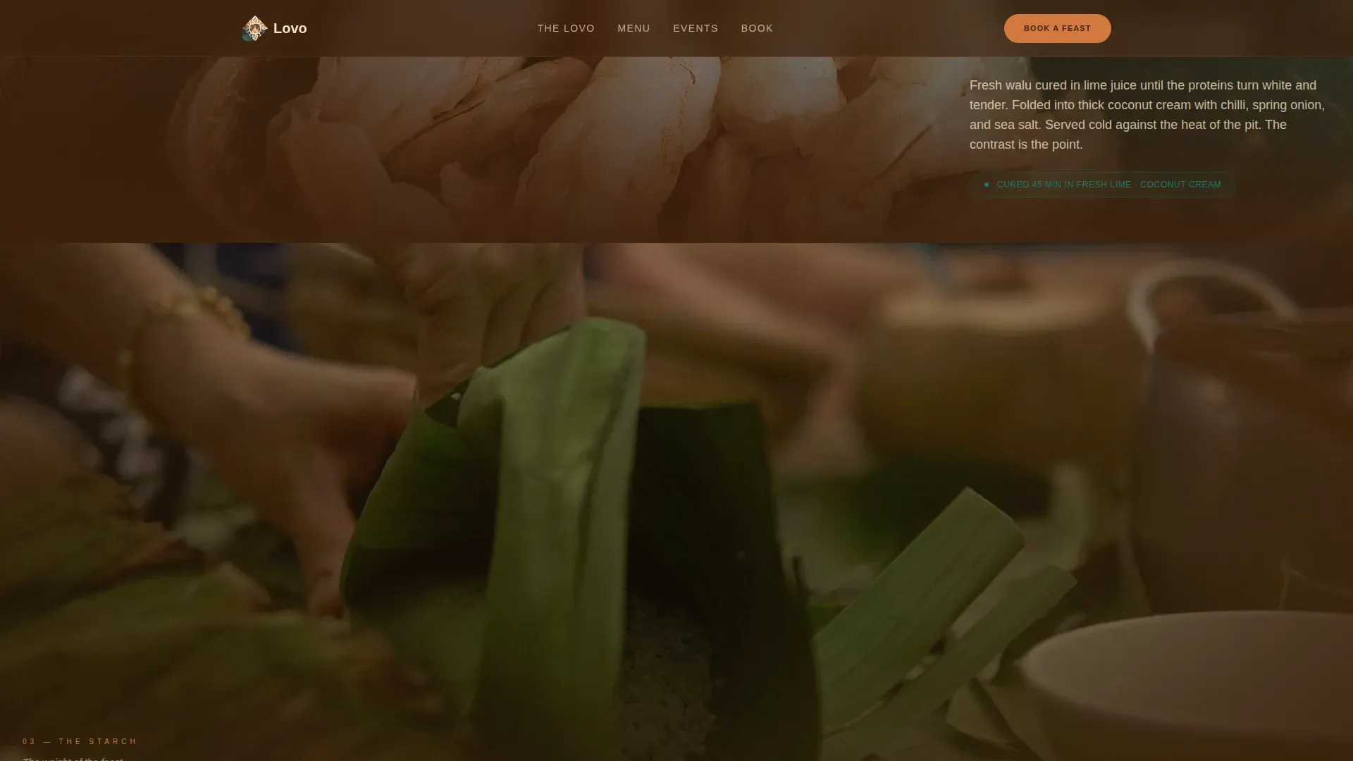 Fijian Cuisine Booking Website Template