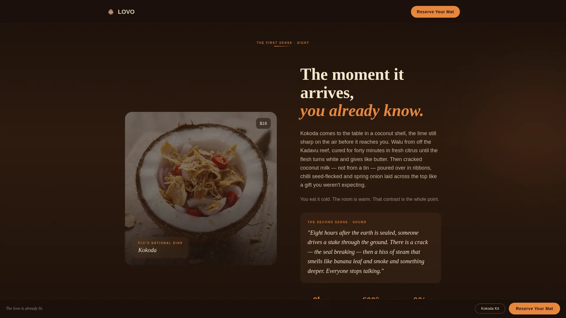 Fijian Cuisine Booking Website Template