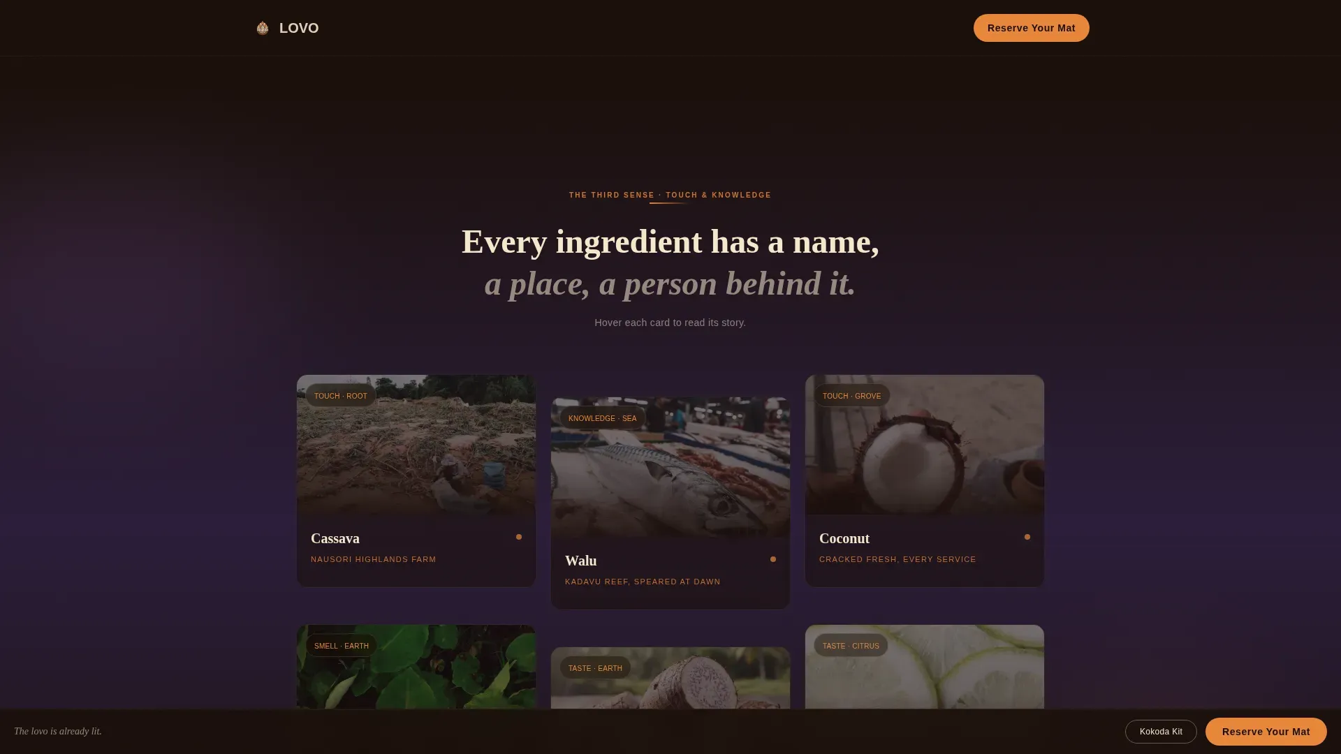 Fijian Cuisine Booking Website Template