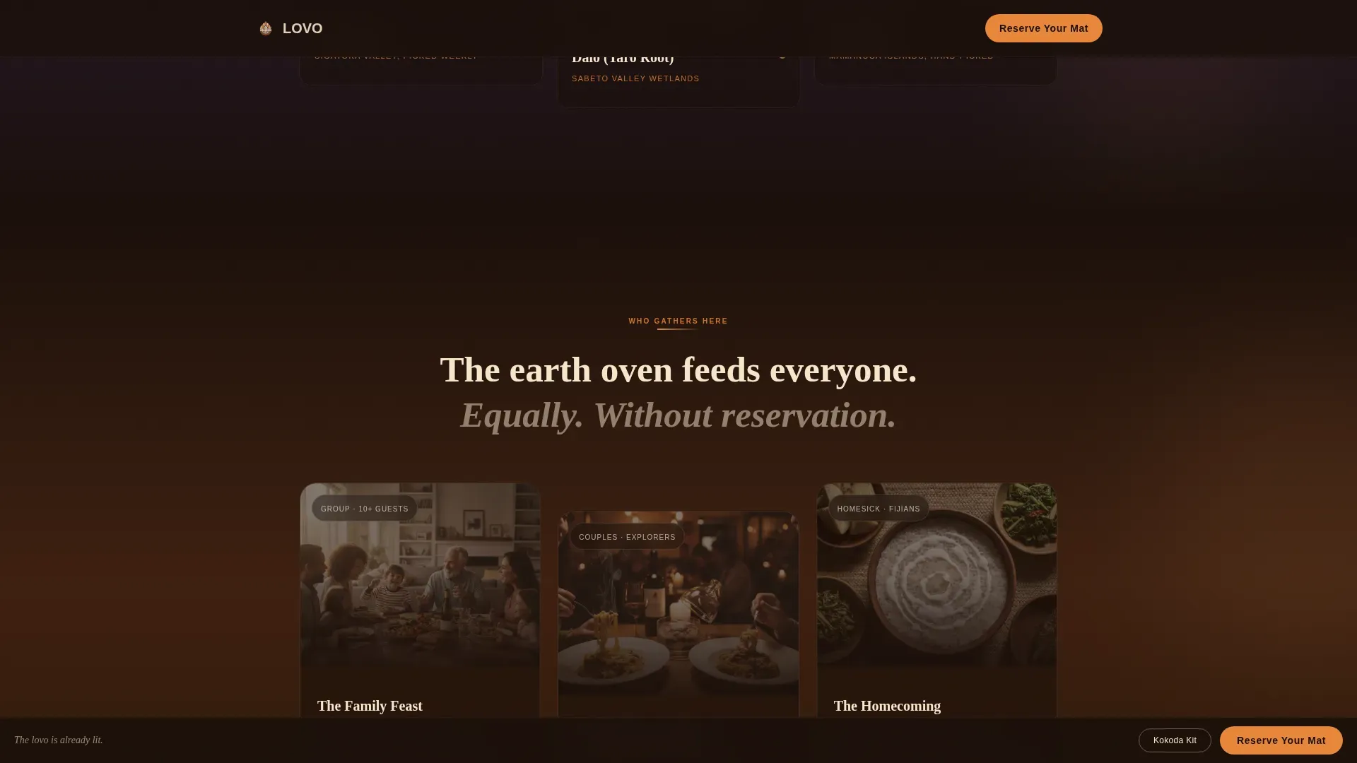 Fijian Cuisine Booking Website Template