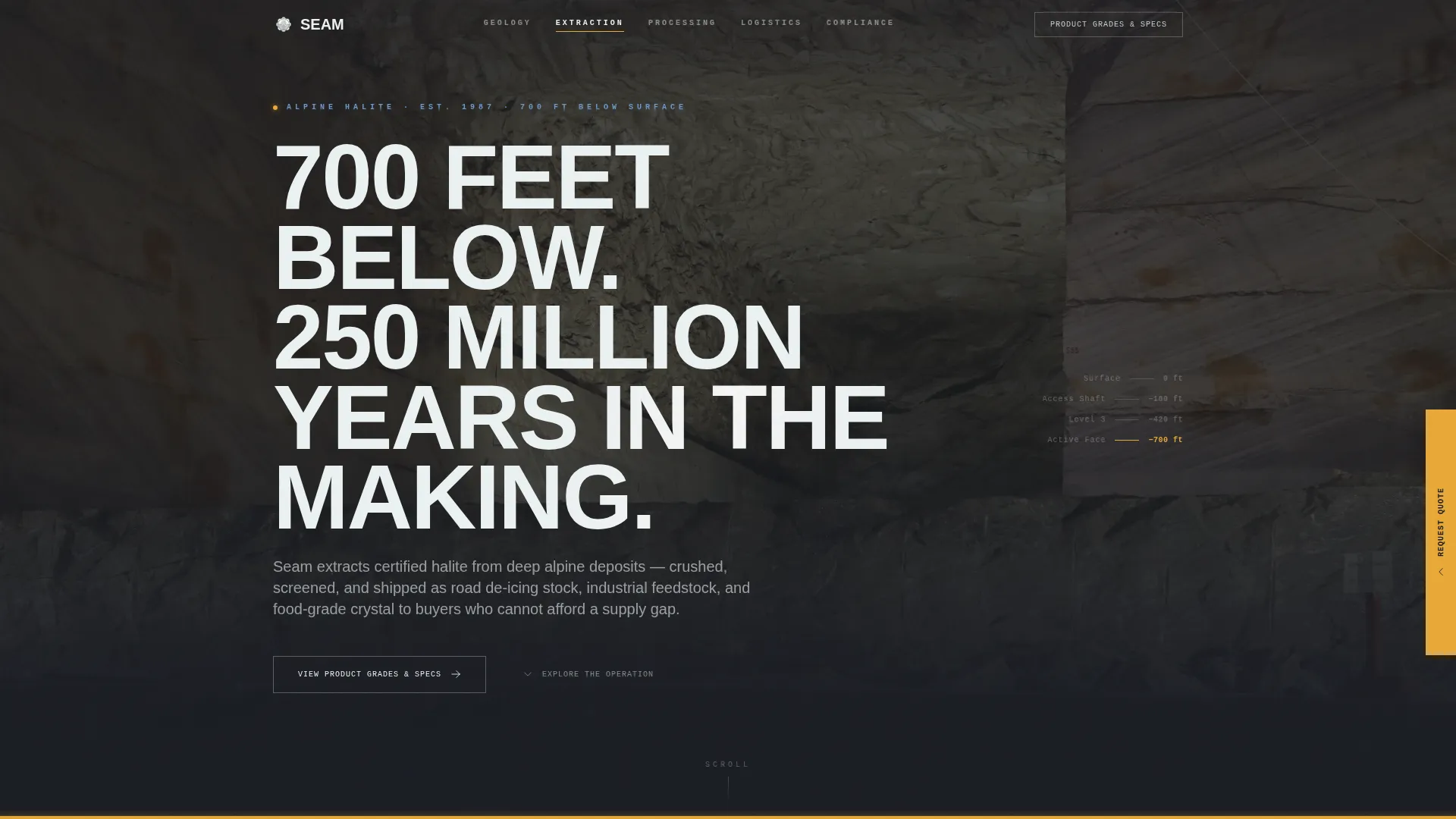 Salt Mining Landing Page Template | Engineering Blueprint