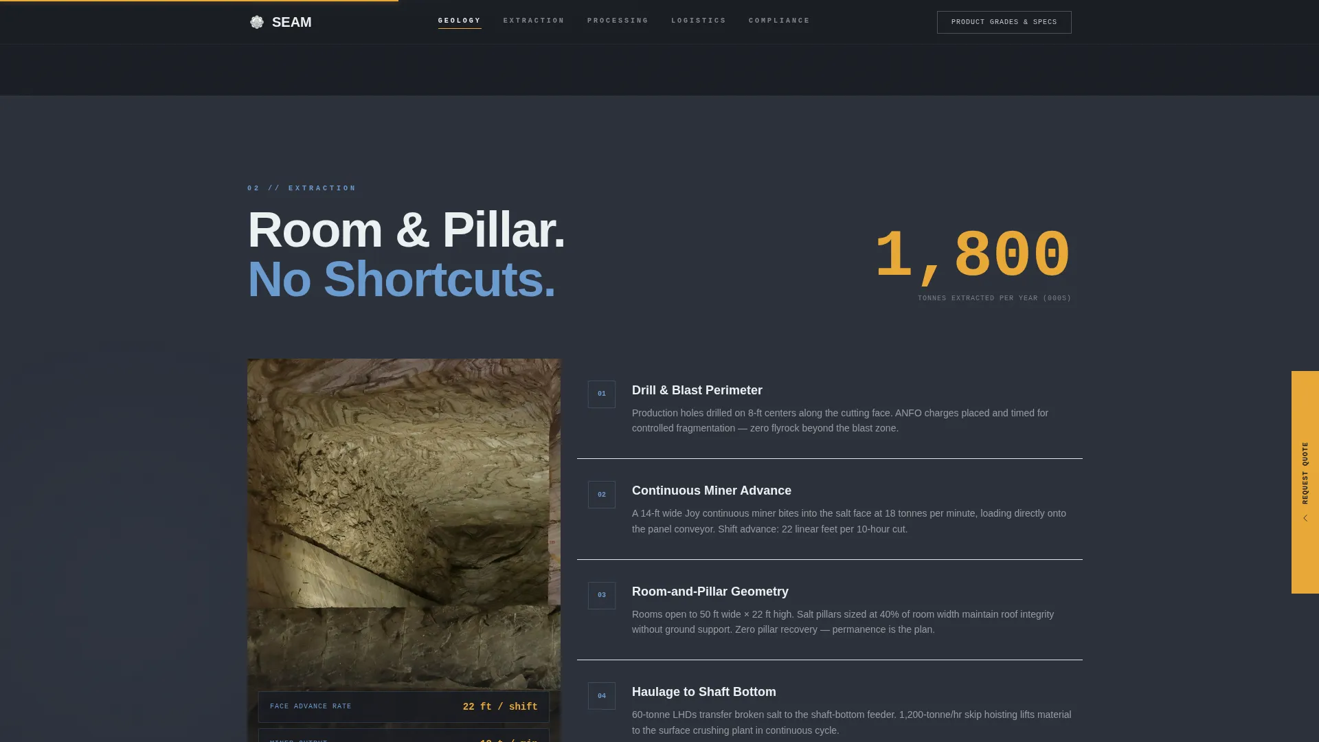 Salt Mining Landing Page Template | Engineering Blueprint