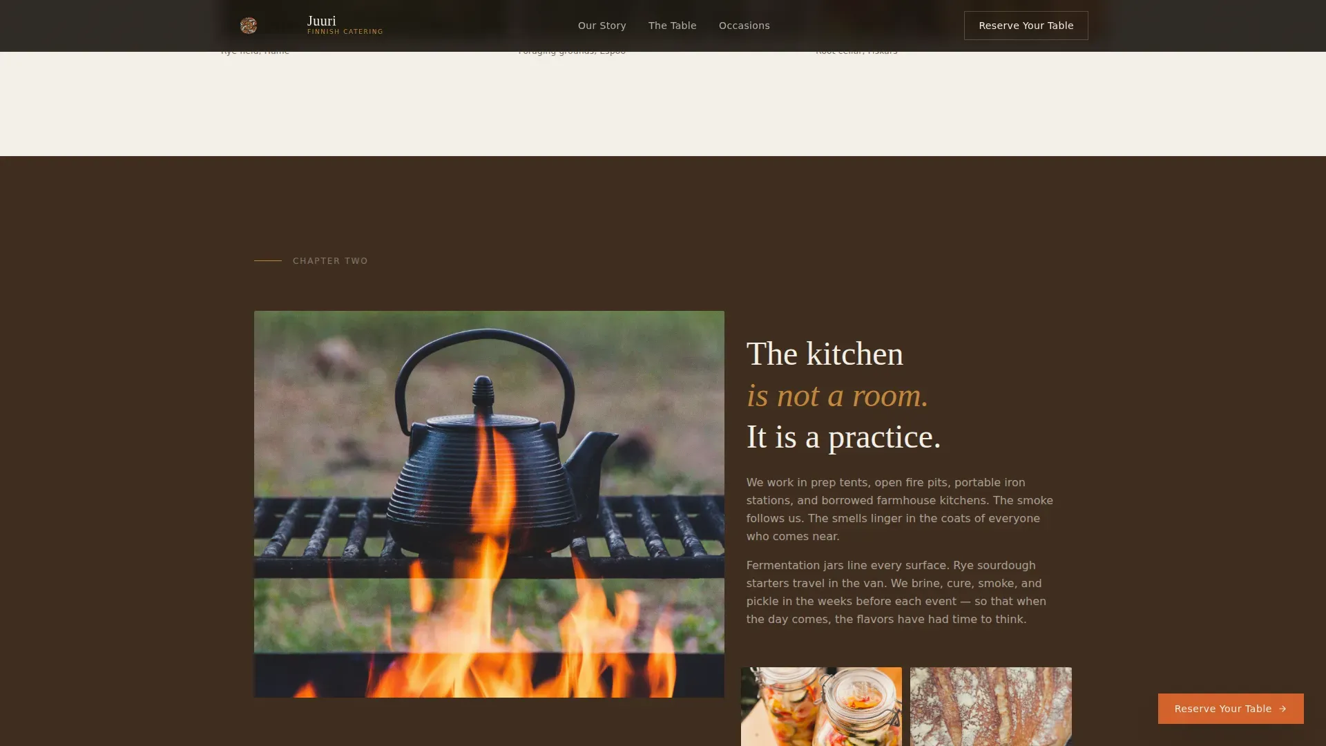 Artisan Finnish Catering Landing Page Template